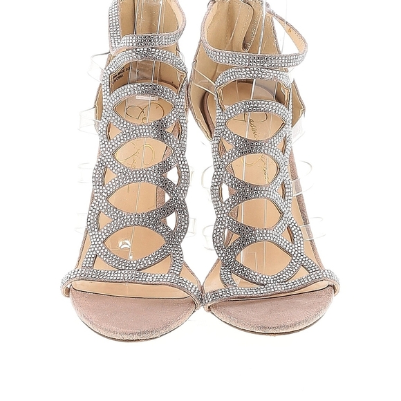 Jessica Simpson Silver Stiletto Heels - Picture 2 of 5